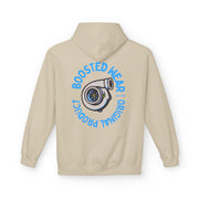 Turbocharged Hoodie — "Boosted Wear" Turbocharger Graphic Back Print