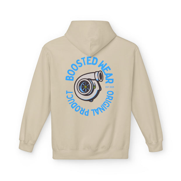 Turbocharged Hoodie — "Boosted Wear" Turbocharger Graphic Back Print