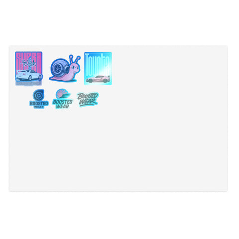 Car Culture Sticker Sheet — Boosted Wear, Turbo Snail & Retro Race Decals