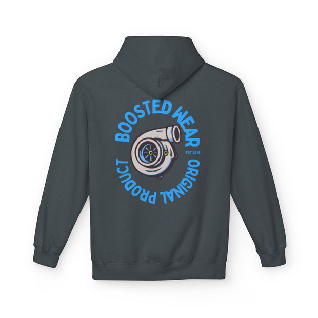 Turbocharged Hoodie — "Boosted Wear" Turbocharger Graphic Back Print