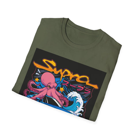 Street Racing Octopus Graphic T-Shirt — Retro JDM Drift Art