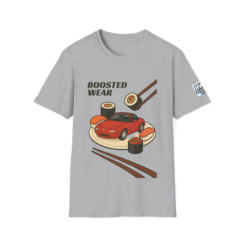 Boosted Wear Sushi Car T‑Shirt — Japan Street Racing Graphic Tee