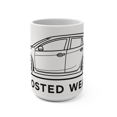 White Sports Car Sunset Mug - 15oz
