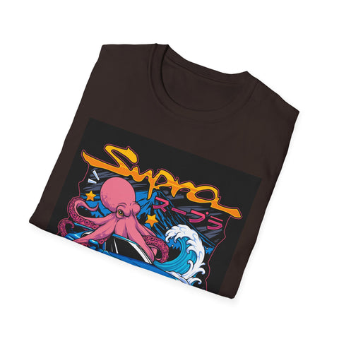 Street Racing Octopus Graphic T-Shirt — Retro JDM Drift Art