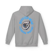 Turbocharged Hoodie — "Boosted Wear" Turbocharger Graphic Back Print