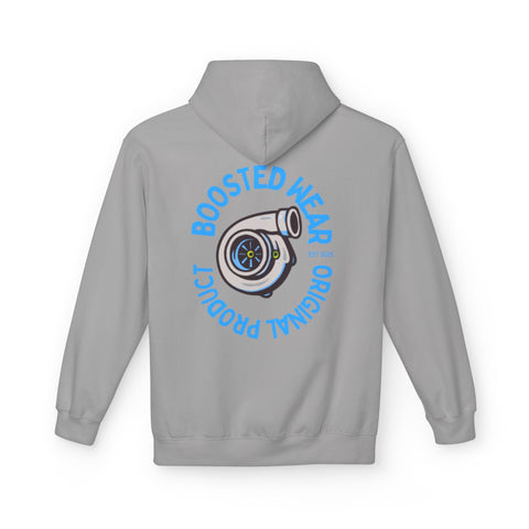 Turbocharged Hoodie — "Boosted Wear" Turbocharger Graphic Back Print