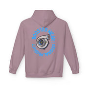 Turbocharged Hoodie — "Boosted Wear" Turbocharger Graphic Back Print
