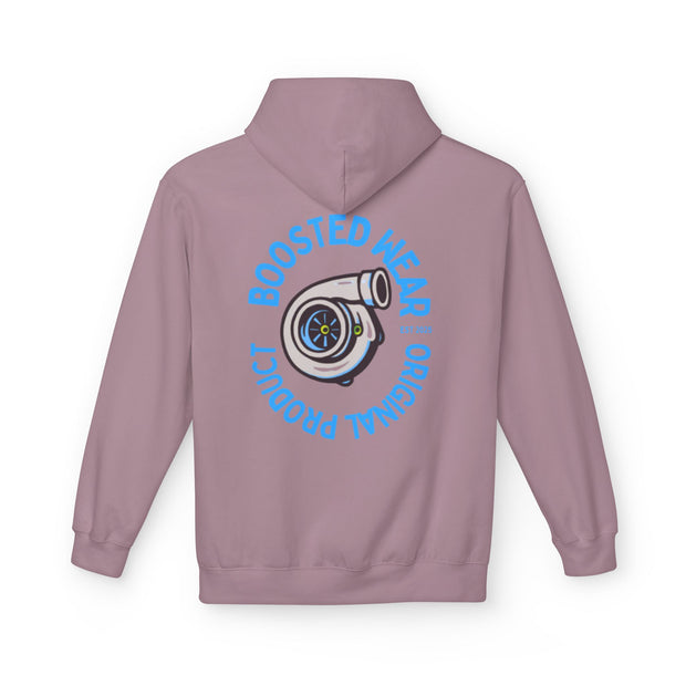 Turbocharged Hoodie — "Boosted Wear" Turbocharger Graphic Back Print