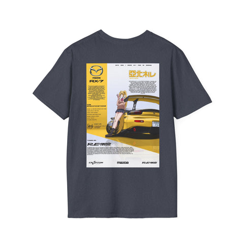 Boosted Wear RX-7 Anime Poster Tee — JDM Mazda Car Graphic T-Shirt