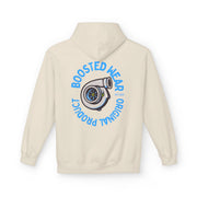 Turbocharged Hoodie — "Boosted Wear" Turbocharger Graphic Back Print