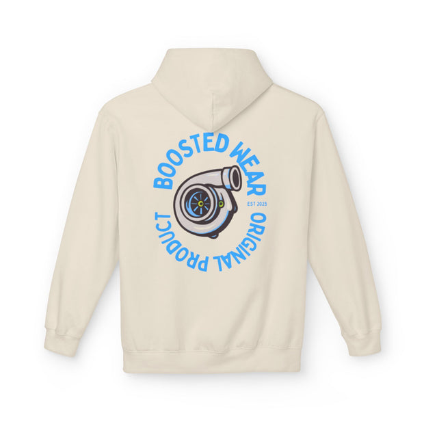 Turbocharged Hoodie — "Boosted Wear" Turbocharger Graphic Back Print