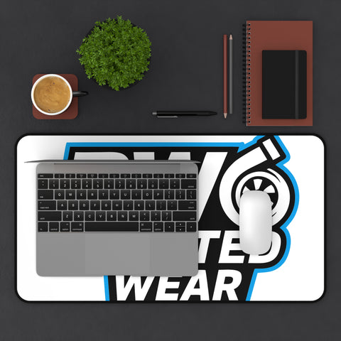 Boosted Wear Logo Desk Mat — Racing Turbine Mouse Pad for Car Enthusiasts