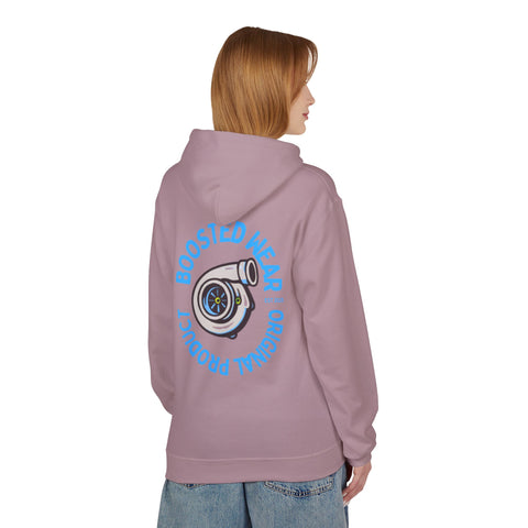 Turbocharged Hoodie — "Boosted Wear" Turbocharger Graphic Back Print