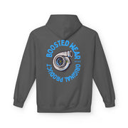 Turbocharged Hoodie — "Boosted Wear" Turbocharger Graphic Back Print