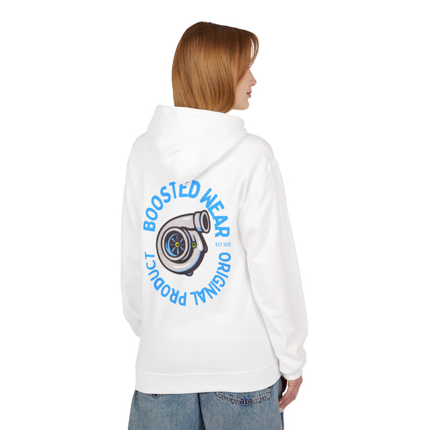 Turbocharged Hoodie — "Boosted Wear" Turbocharger Graphic Back Print