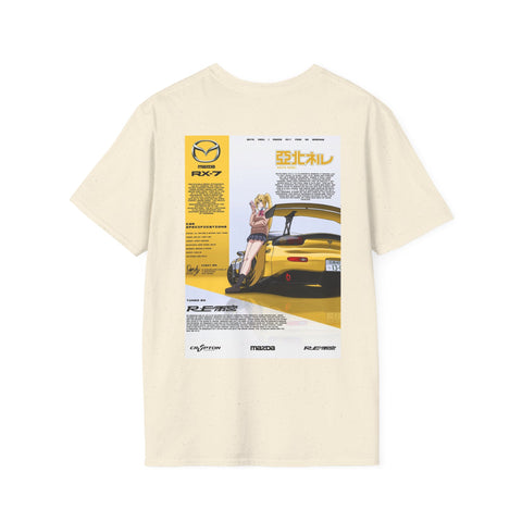 Boosted Wear RX-7 Anime Poster Tee — JDM Mazda Car Graphic T-Shirt