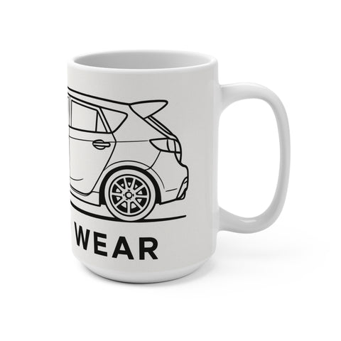 White Sports Car Sunset Mug - 15oz