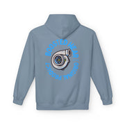Turbocharged Hoodie — "Boosted Wear" Turbocharger Graphic Back Print