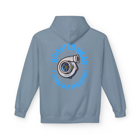 Turbocharged Hoodie — "Boosted Wear" Turbocharger Graphic Back Print