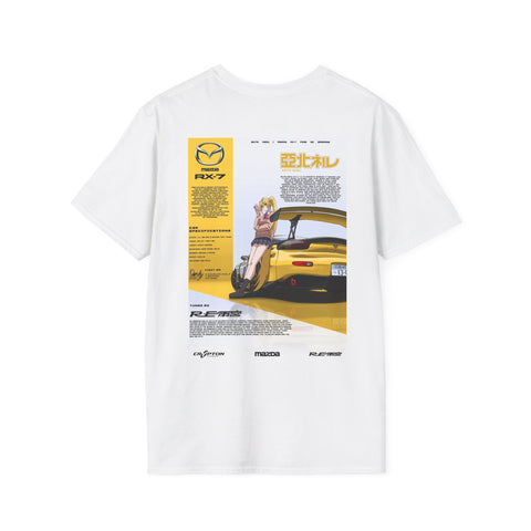 Boosted Wear RX-7 Anime Poster Tee — JDM Mazda Car Graphic T-Shirt
