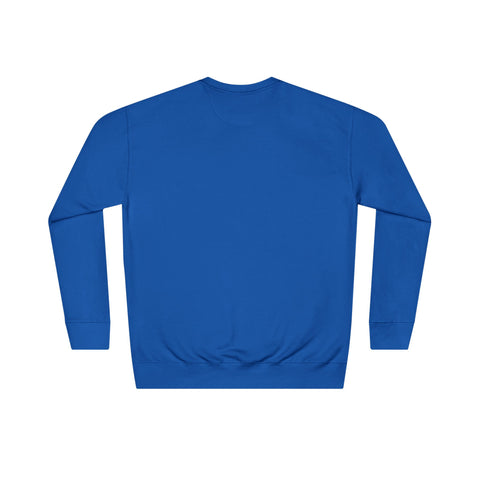 Car Enthusiast Crewneck Sweatshirt — Blue Sports Car Graphic with Tech Text