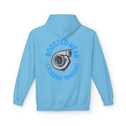 Turbocharged Hoodie — "Boosted Wear" Turbocharger Graphic Back Print