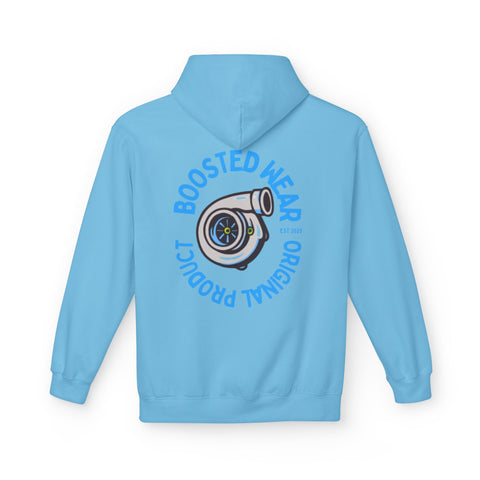Turbocharged Hoodie — "Boosted Wear" Turbocharger Graphic Back Print