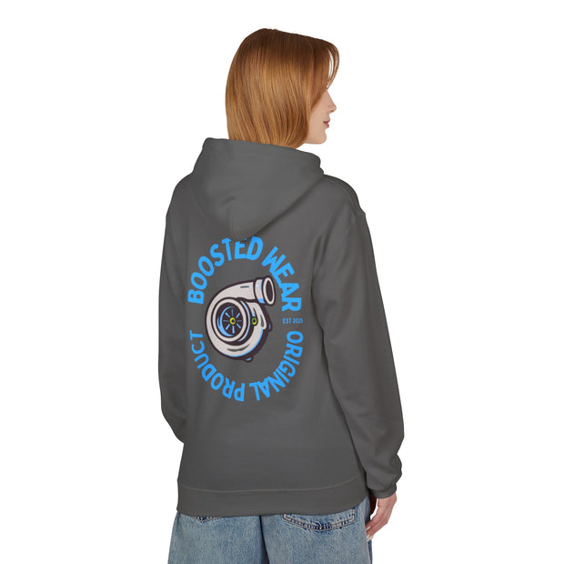 Turbocharged Hoodie — "Boosted Wear" Turbocharger Graphic Back Print