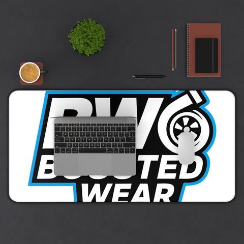 Boosted Wear Logo Desk Mat — Racing Turbine Mouse Pad for Car Enthusiasts
