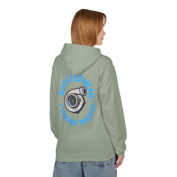 Turbocharged Hoodie — "Boosted Wear" Turbocharger Graphic Back Print