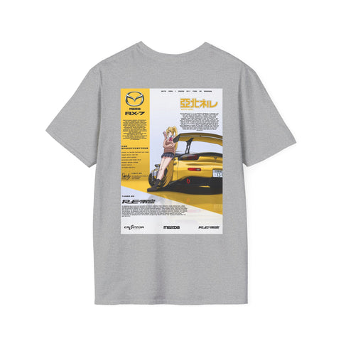 Boosted Wear RX-7 Anime Poster Tee — JDM Mazda Car Graphic T-Shirt