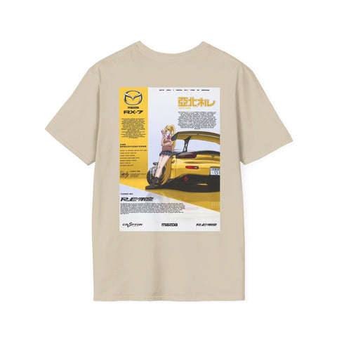 Boosted Wear RX-7 Anime Poster Tee — JDM Mazda Car Graphic T-Shirt