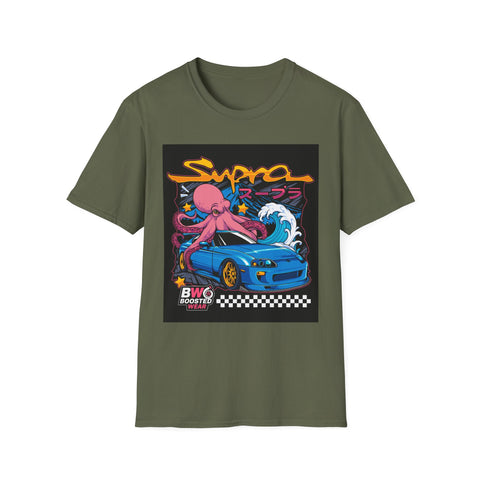 Street Racing Octopus Graphic T-Shirt — Retro JDM Drift Art