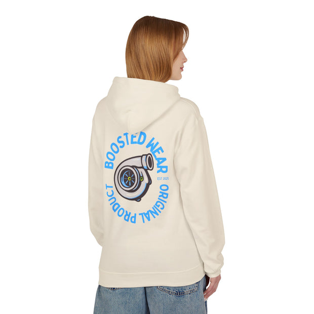 Turbocharged Hoodie — "Boosted Wear" Turbocharger Graphic Back Print