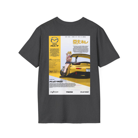 Boosted Wear RX-7 Anime Poster Tee — JDM Mazda Car Graphic T-Shirt